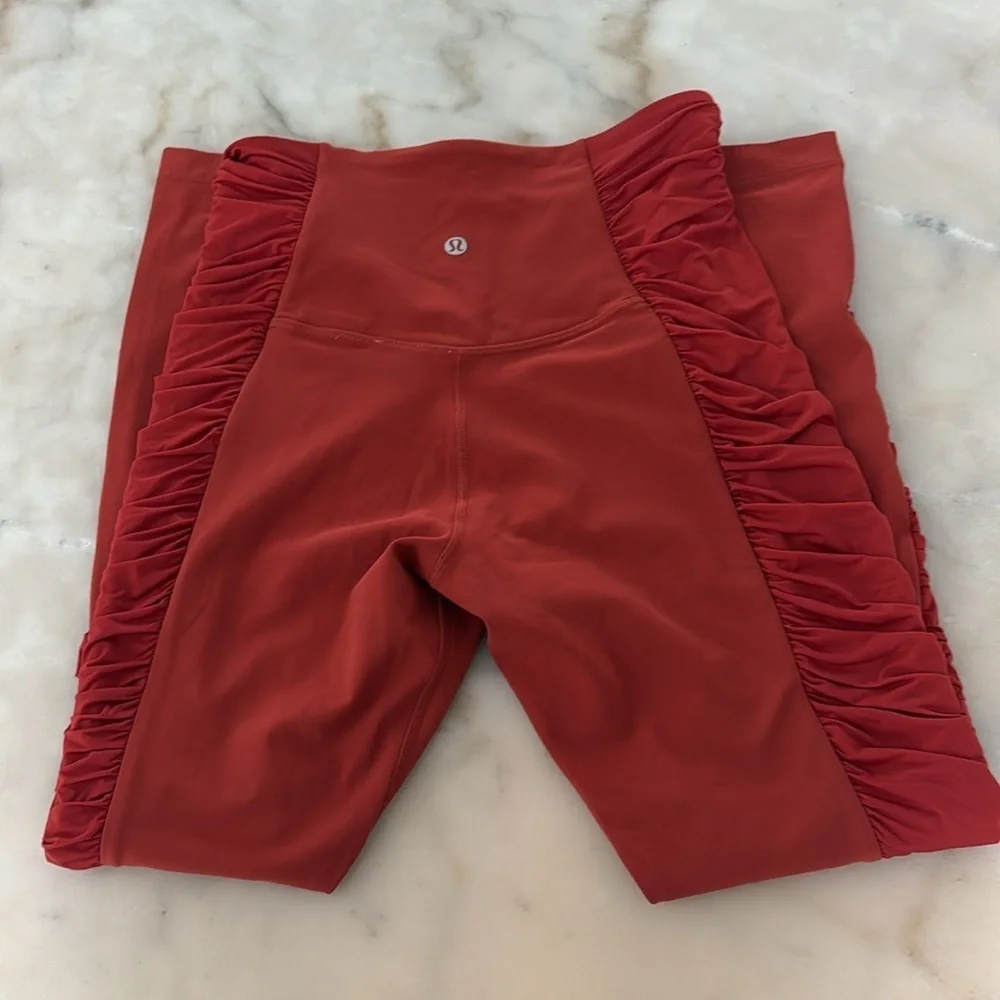 lululemon athletics align hr pant ruched cayenne High-Waisted Leggings Sz 8 NWT